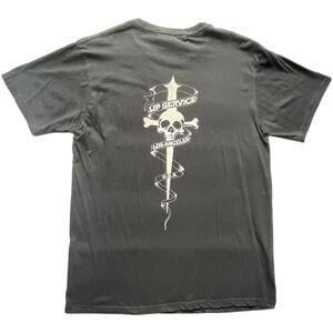 Lip Service Los Angeles T Shirt Mens Large Black Graphic Goth Rock Punk Y2k USA